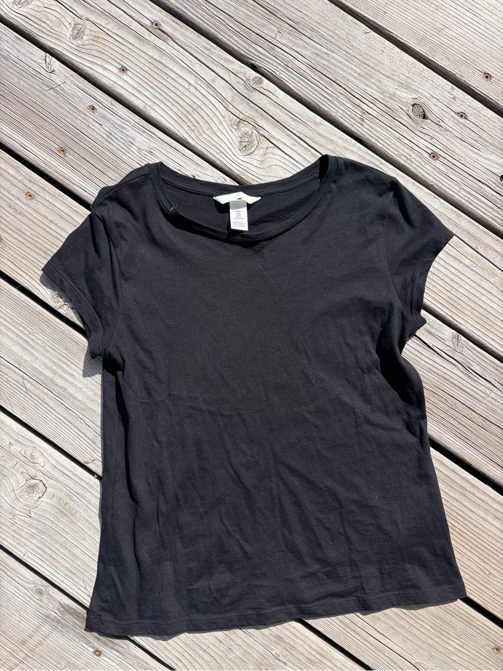 H&M Black Short Sleeve Crew Neck Tee